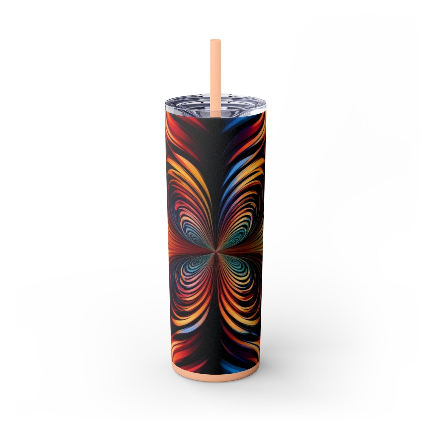 Optical Illusion Skinny Tumbler with Straw, 20oz