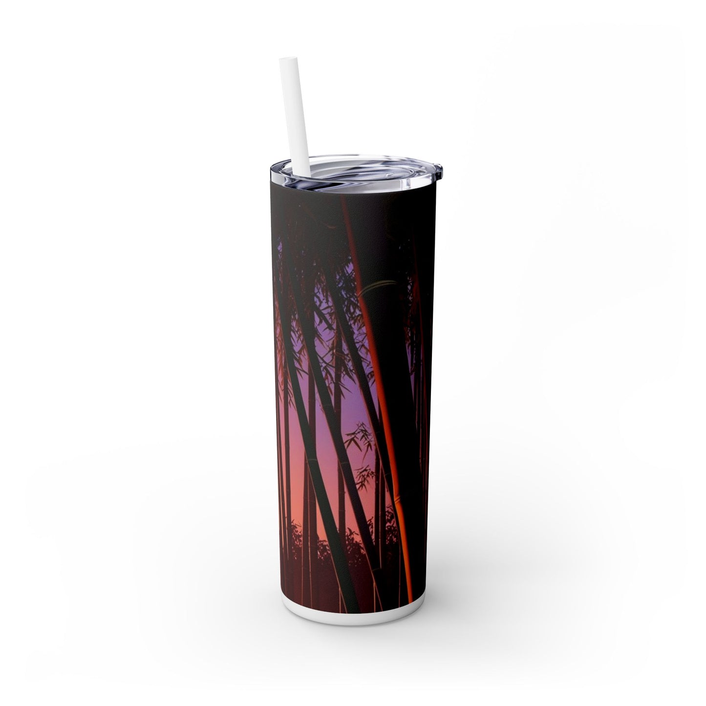 Bamboo Forest Sunrise Skinny Tumbler with Straw, 20oz