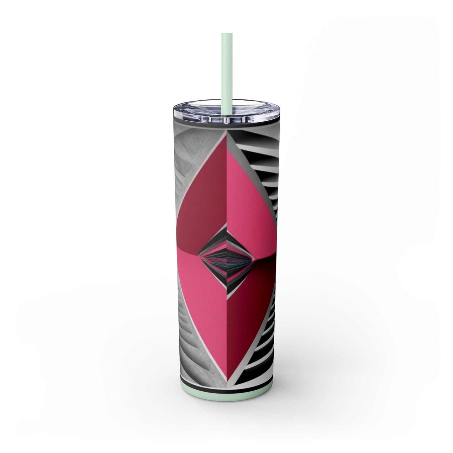 Optical Illusion Skinny Tumbler with Straw, 20oz