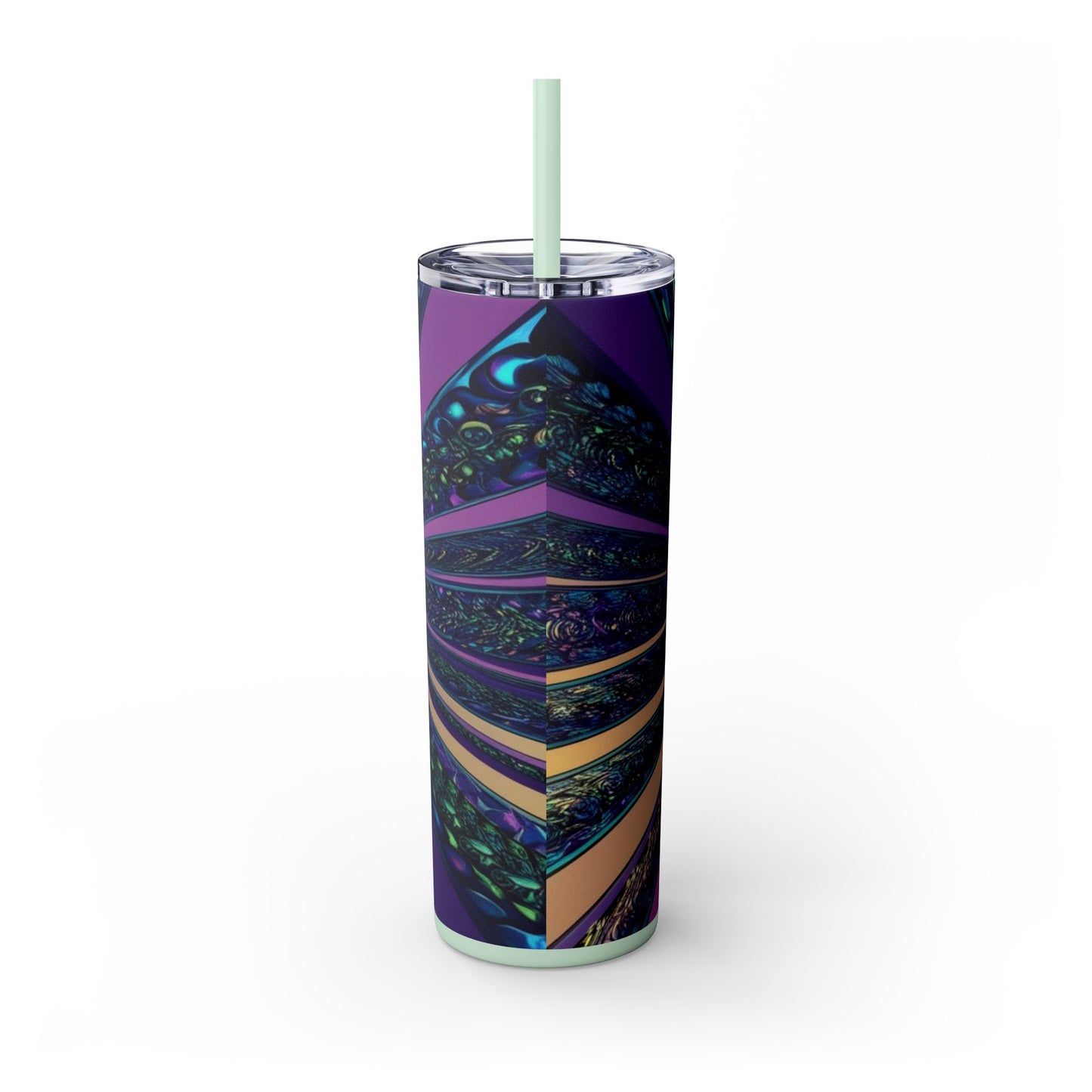Optical Illusion Skinny Tumbler with Straw, 20oz