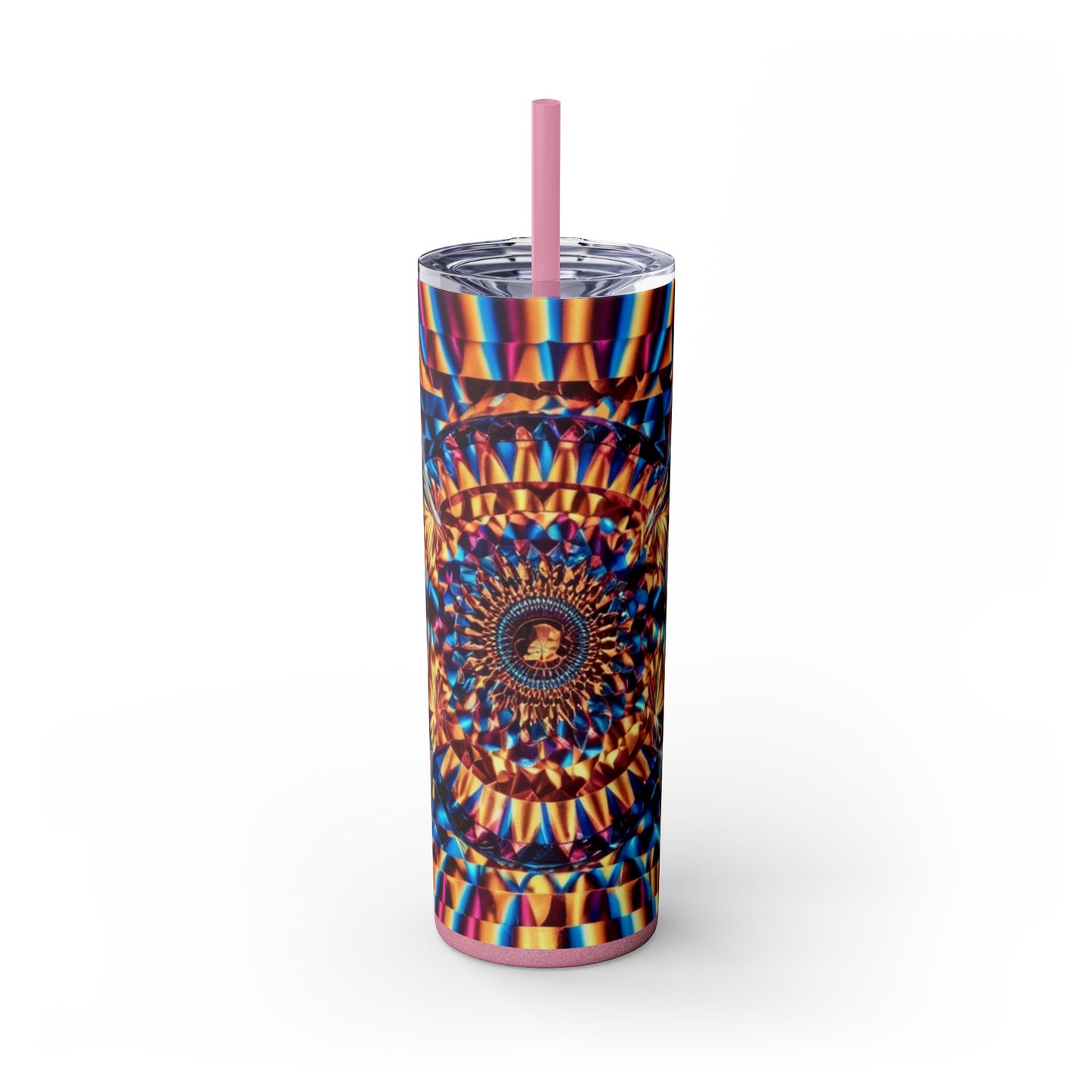 Optical Illusion Skinny Tumbler with Straw, 20oz