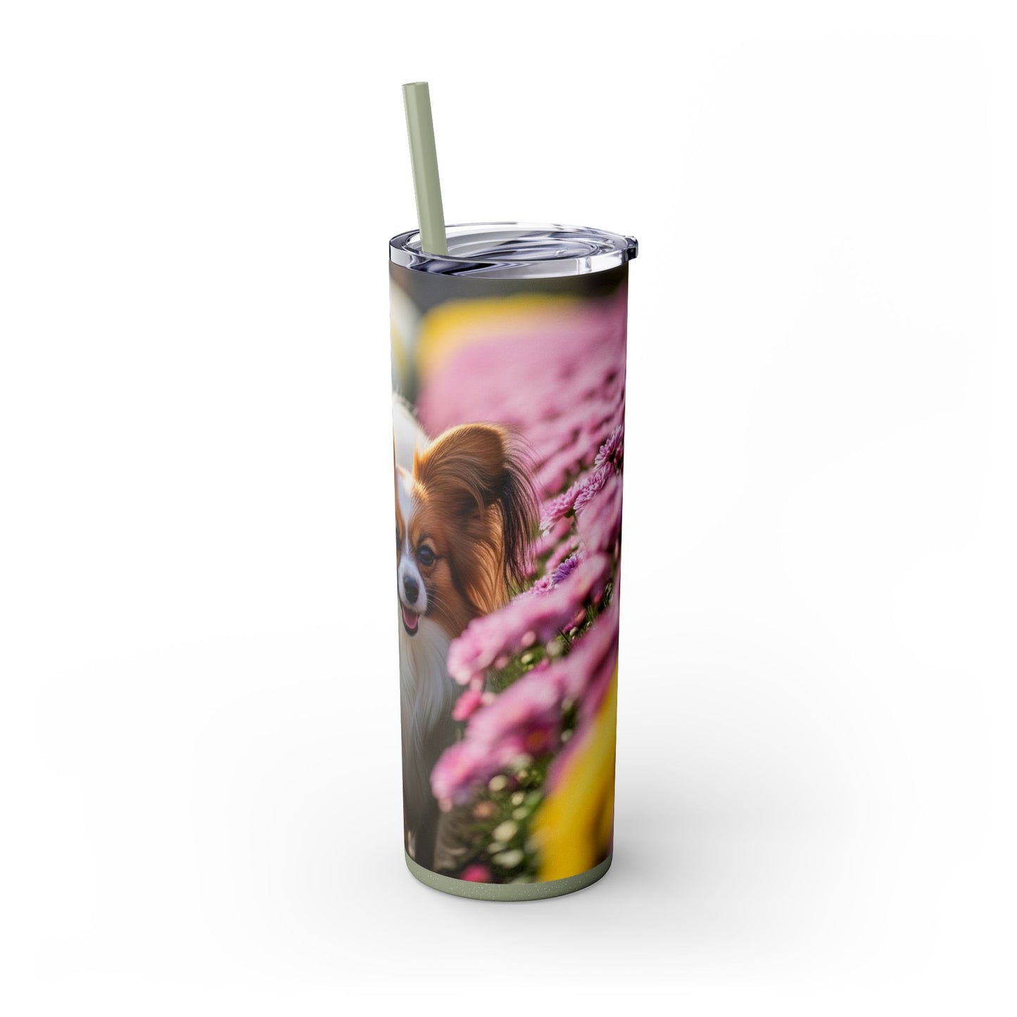 Papillon Skinny Tumbler with Straw, 20oz