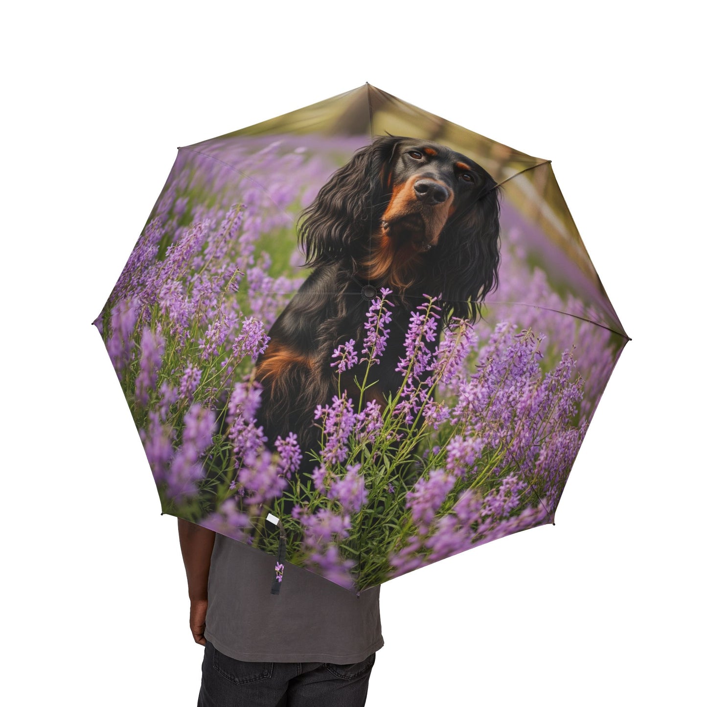 Gordon Setter Semi-Automatic Foldable Umbrella