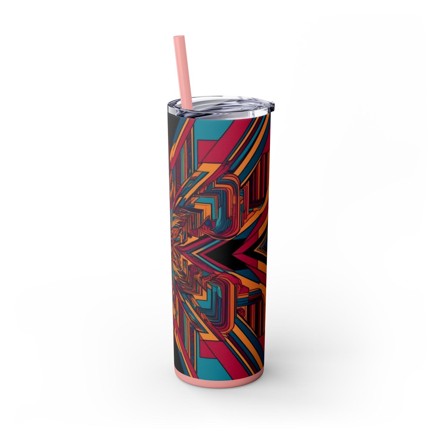 Optical Illusion Skinny Tumbler with Straw, 20oz