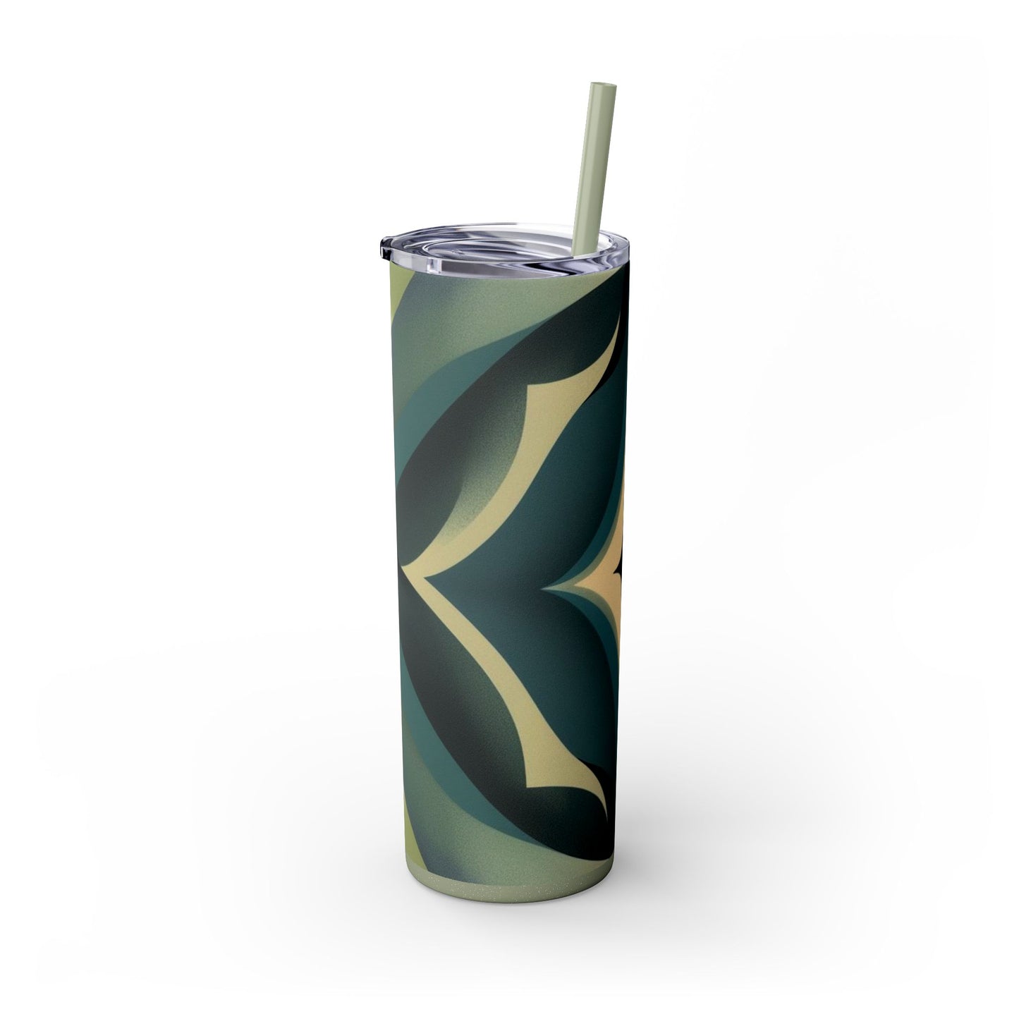 Optical Illusion Skinny Tumbler with Straw, 20oz