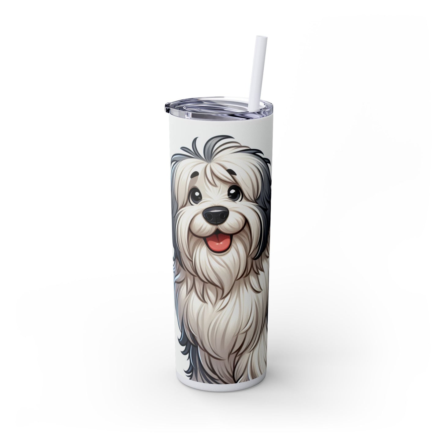 Old English Sheepdog Tumbler with Straw, 20oz