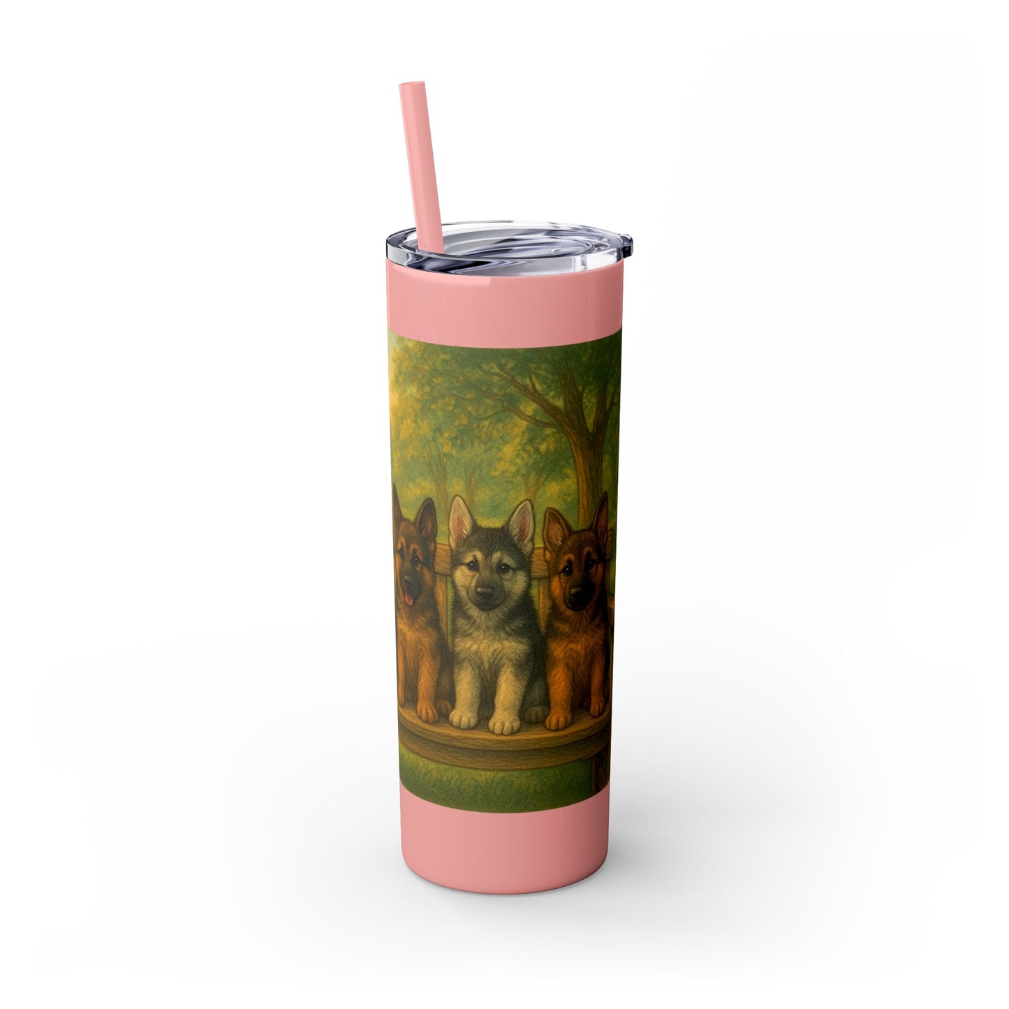 German Shepherd puppies Tumbler with Straw, 20oz