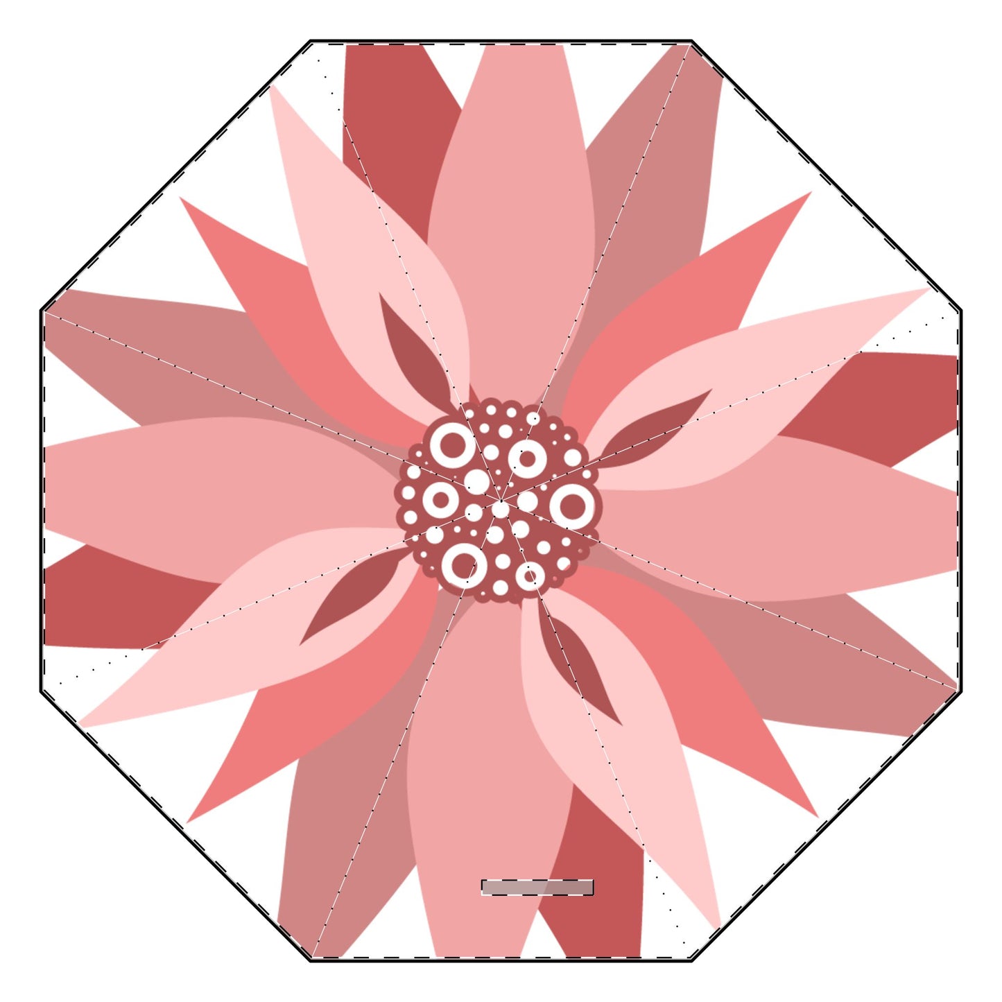 Floral Semi-Automatic Foldable Umbrella