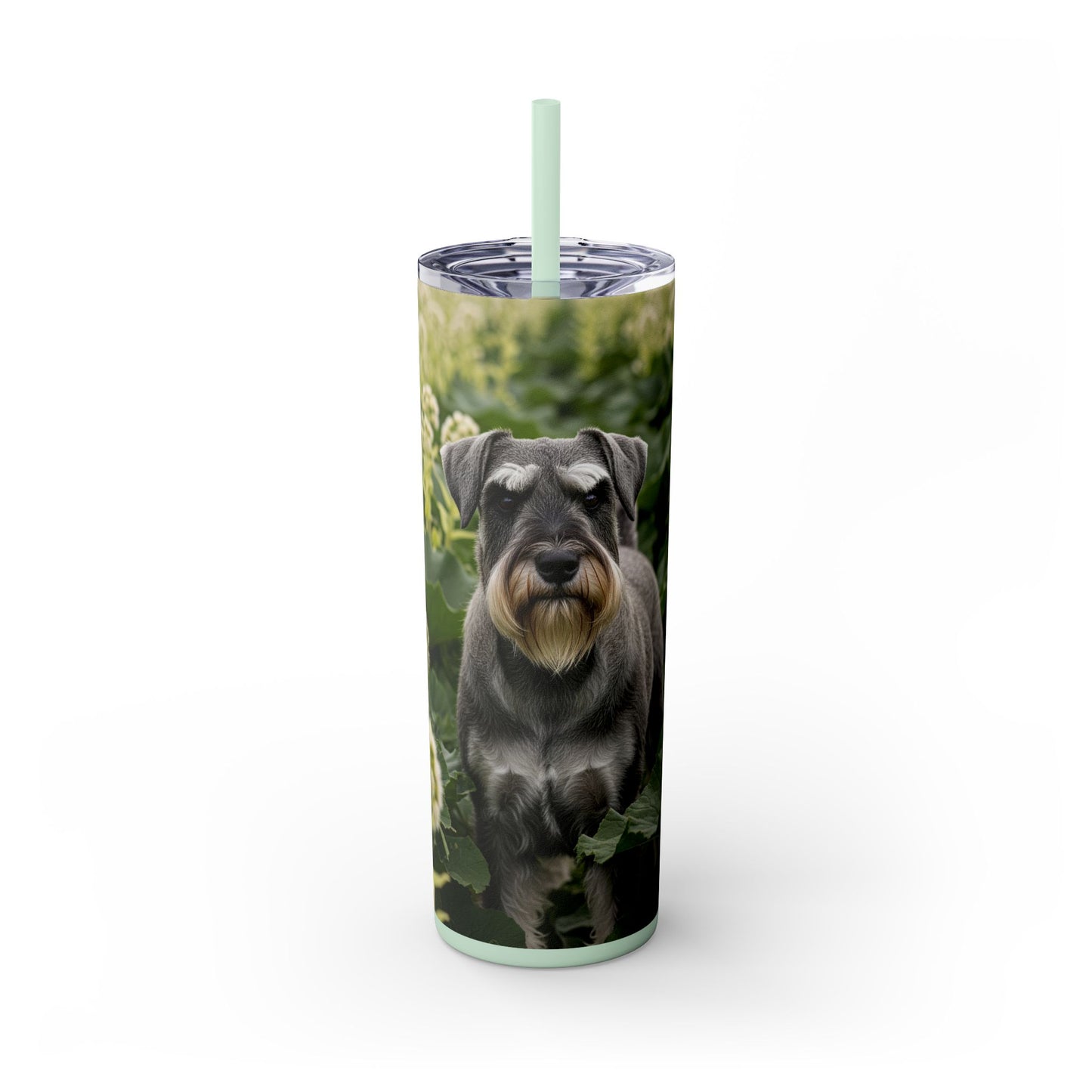 Standard Schnauzer Skinny Tumbler with Straw, 20oz