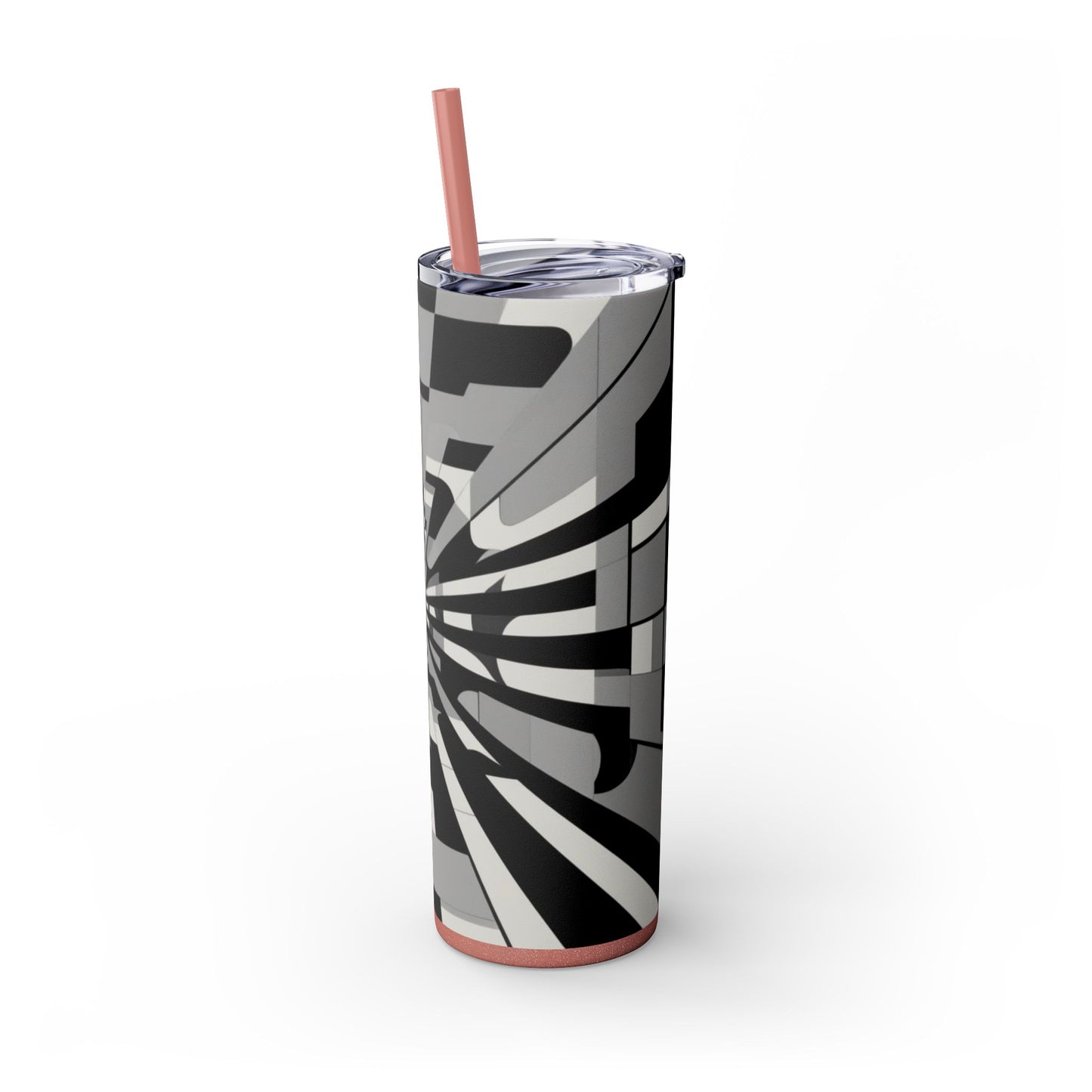 Optical Illusion Skinny Tumbler with Straw, 20oz