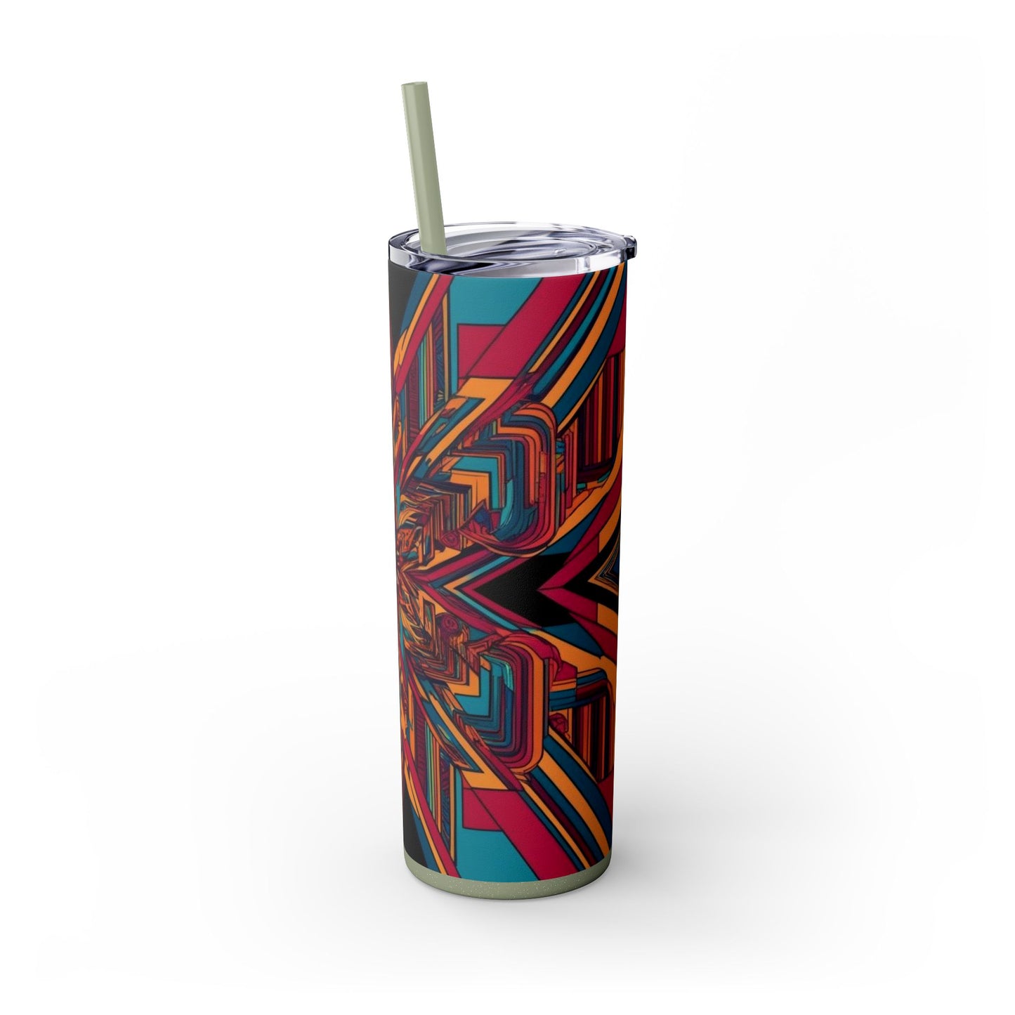 Optical Illusion Skinny Tumbler with Straw, 20oz