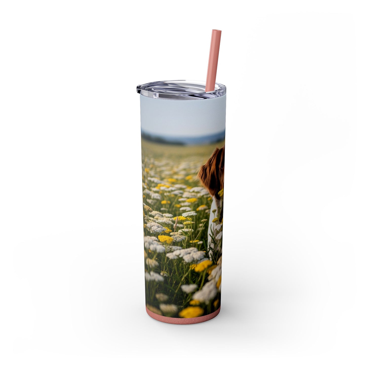 Drentsche Patrijshond Skinny Tumbler with Straw, 20oz