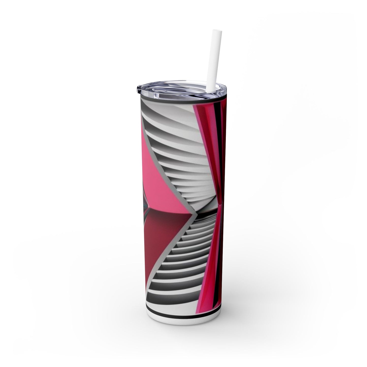 Optical Illusion Skinny Tumbler with Straw, 20oz