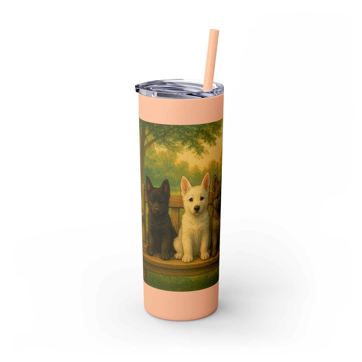 German Shepherd puppies Tumbler with Straw, 20oz