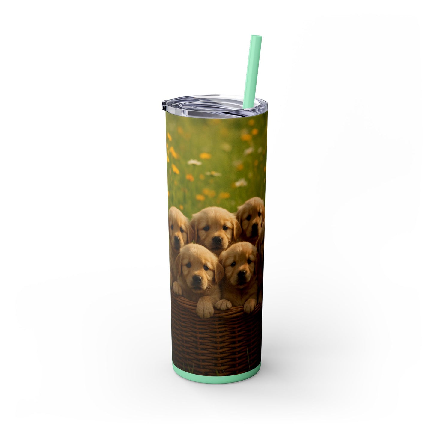 Golden Retriever puppies Tumbler with Straw, 20oz