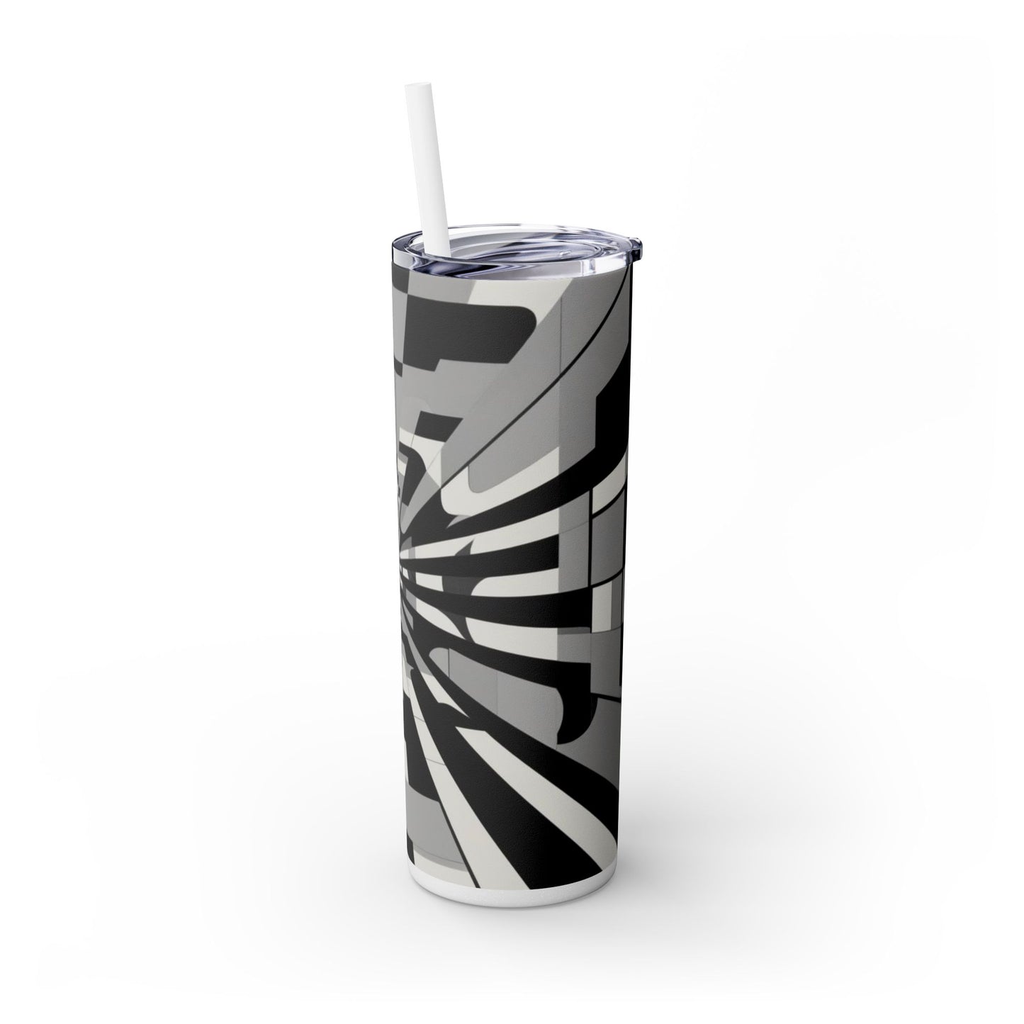 Optical Illusion Skinny Tumbler with Straw, 20oz