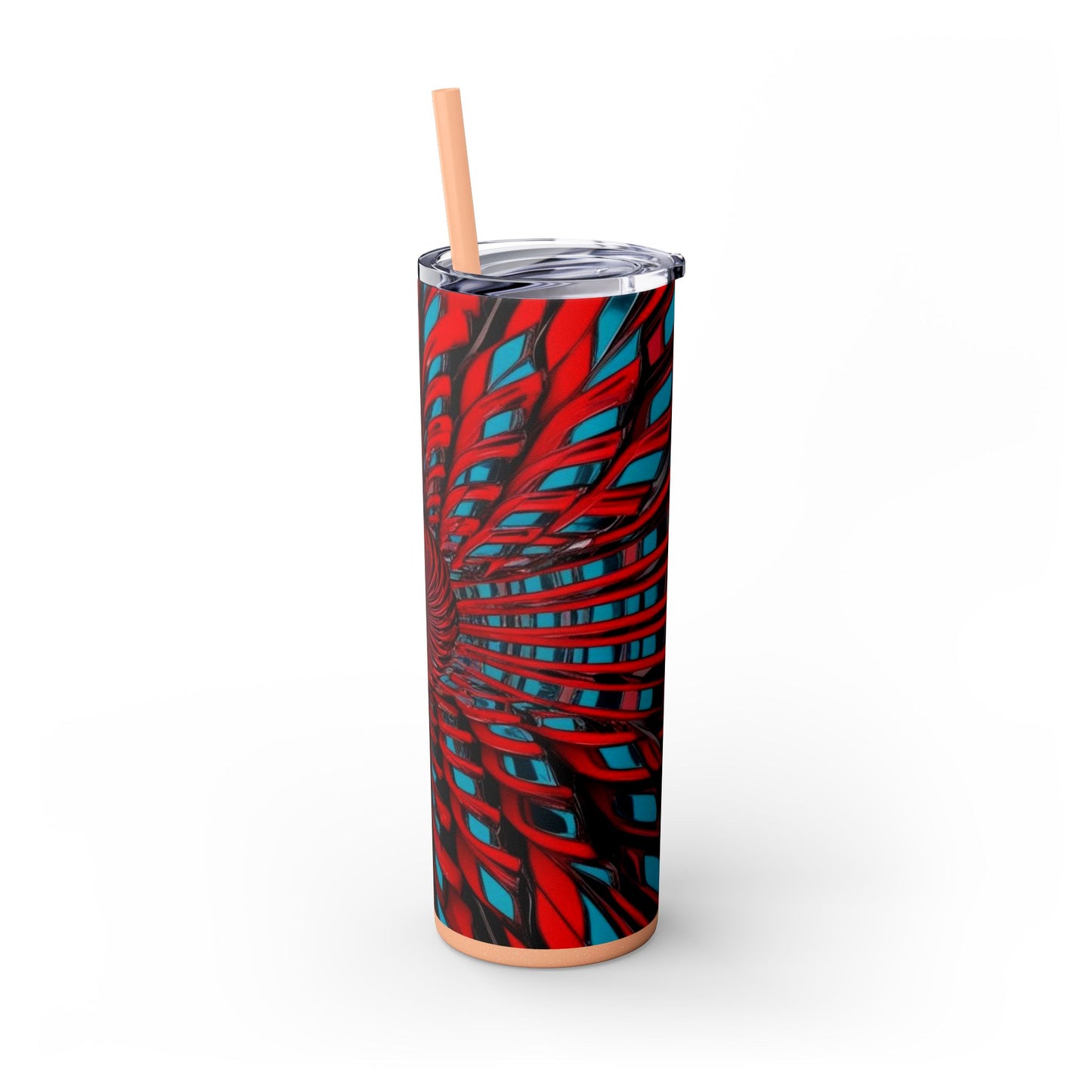Optical Illusion Skinny Tumbler with Straw, 20oz