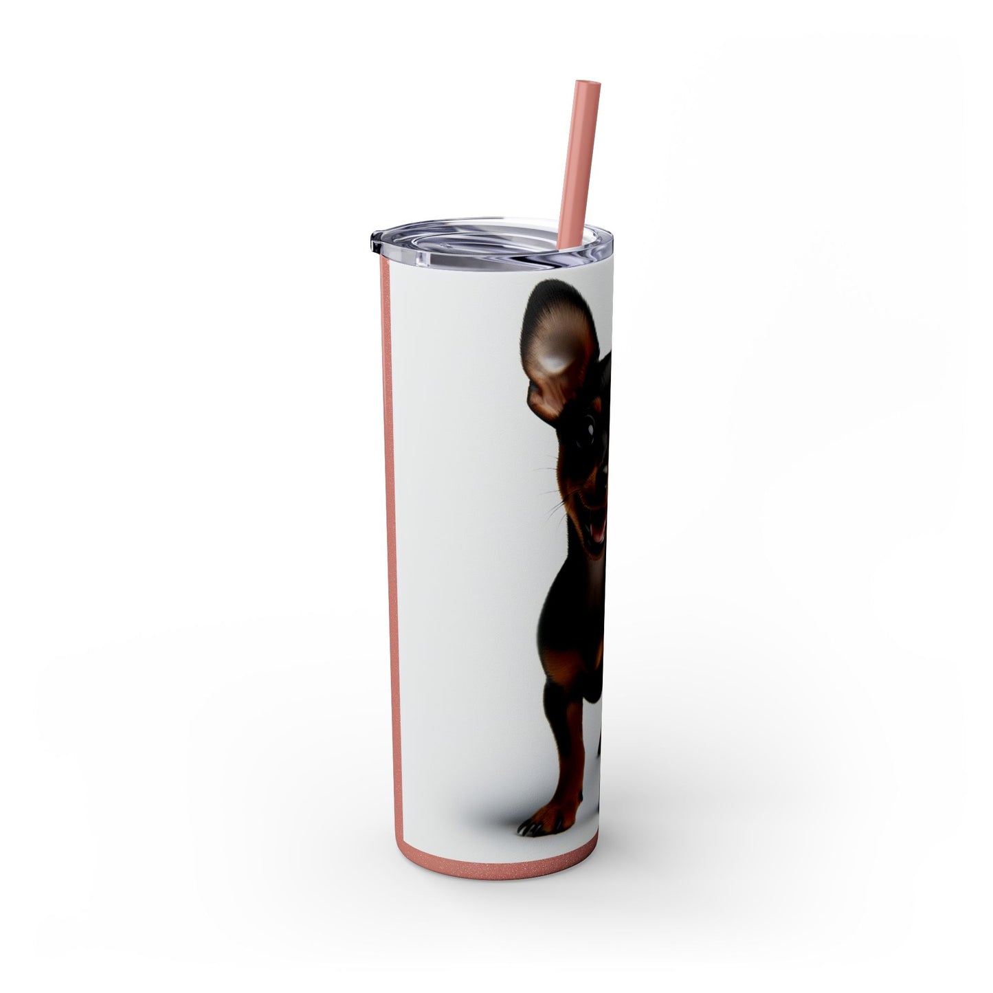 Miniature Pinscher Skinny Tumbler with Straw, 20oz