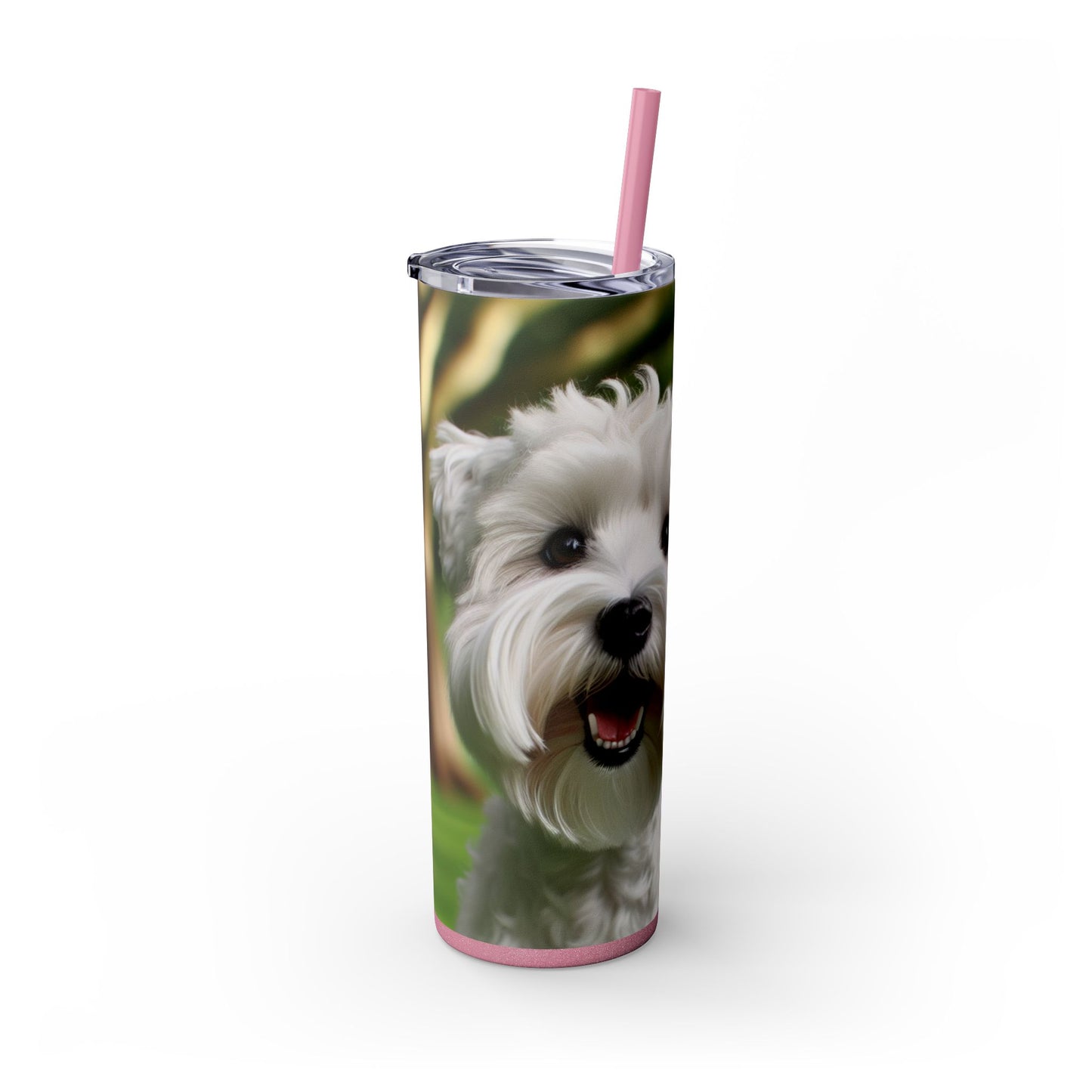 Sealyham Terrier Skinny Tumbler with Straw, 20oz