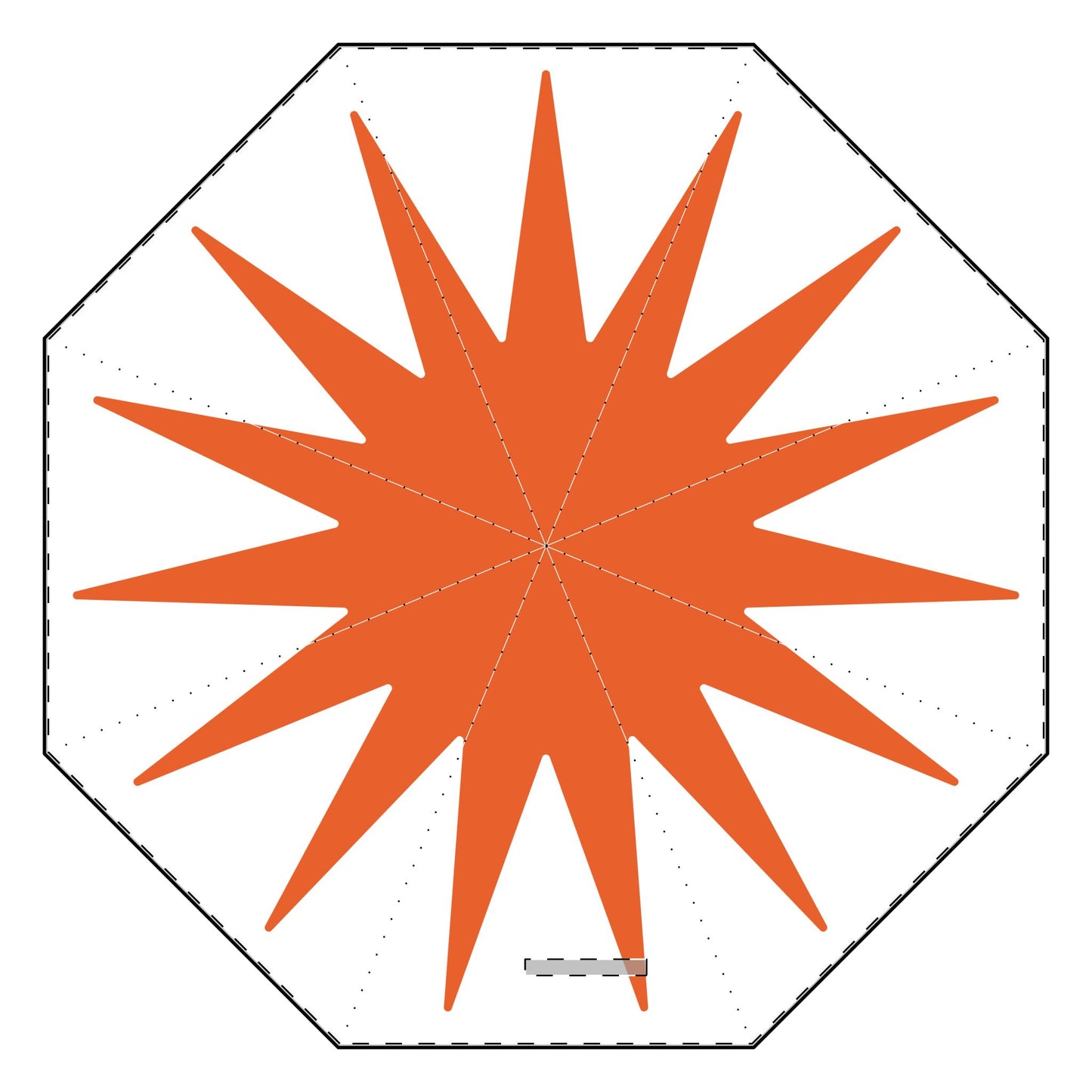 Orange Sun Semi-Automatic Foldable Umbrella