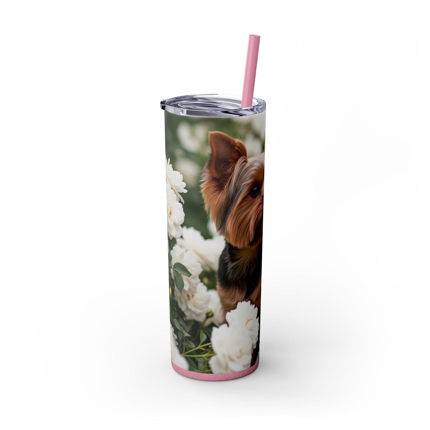 Yorkshire Terrier Skinny Tumbler with Straw, 20oz