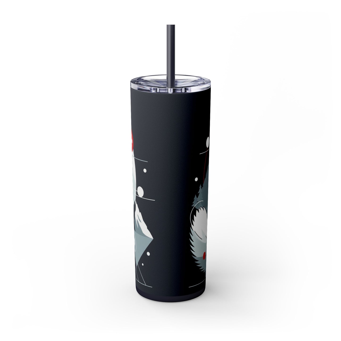 White Swiss Shepherd Dog Skinny Tumbler with Straw, 20oz