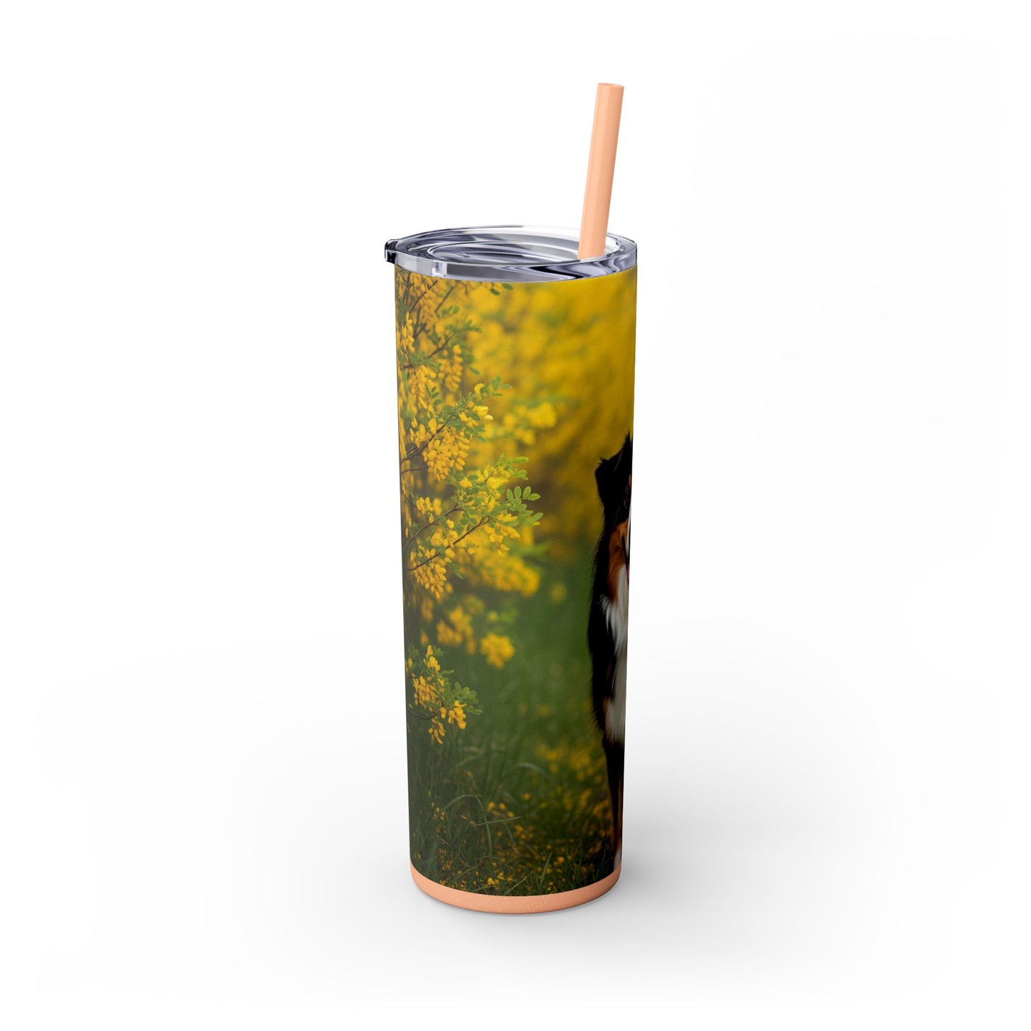 Australian Shepherd Skinny Tumbler with Straw, 20oz