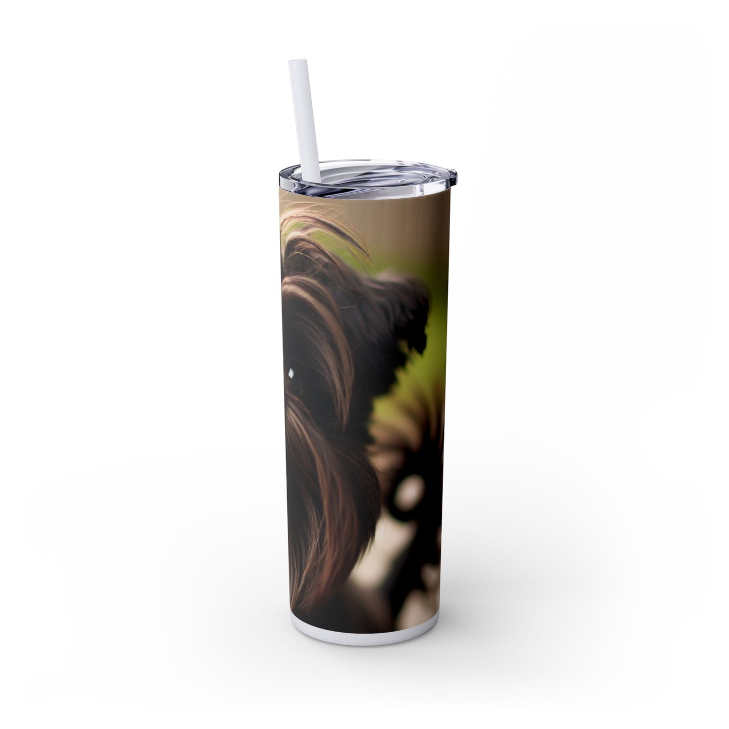 Affenpinscher Skinny Tumbler with Straw, 20oz