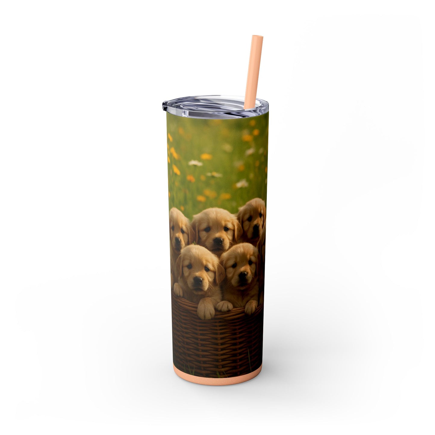 Golden Retriever puppies Tumbler with Straw, 20oz