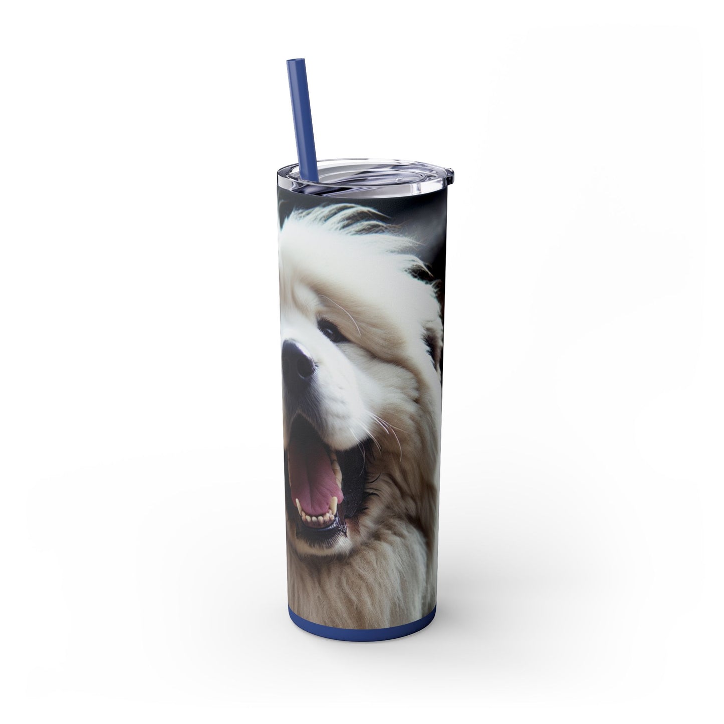 Tatra Shepherd Dog Skinny Tumbler with Straw, 20oz
