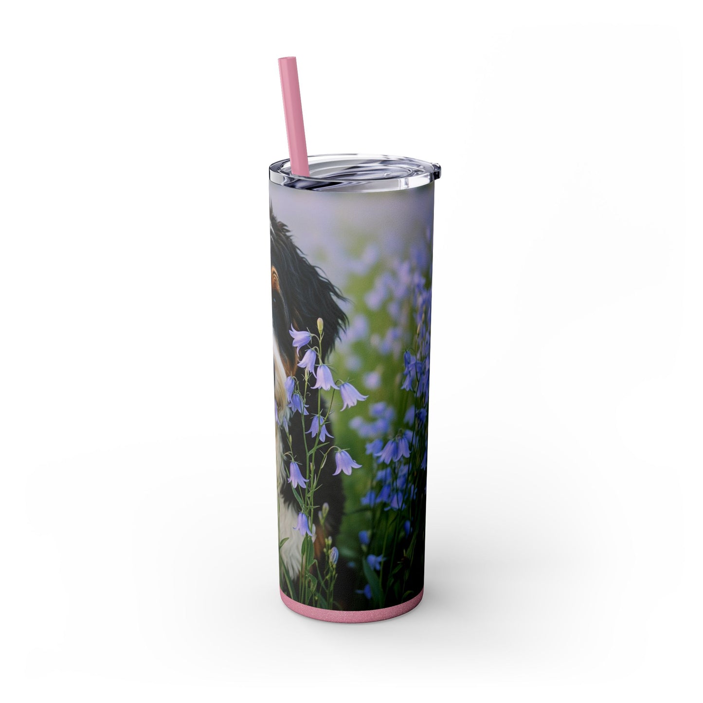 Bernedoodle Skinny Tumbler with Straw, 20oz