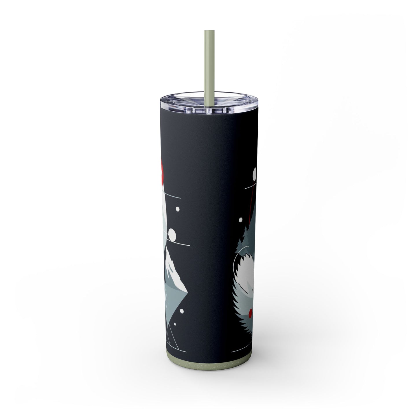 White Swiss Shepherd Dog Skinny Tumbler with Straw, 20oz