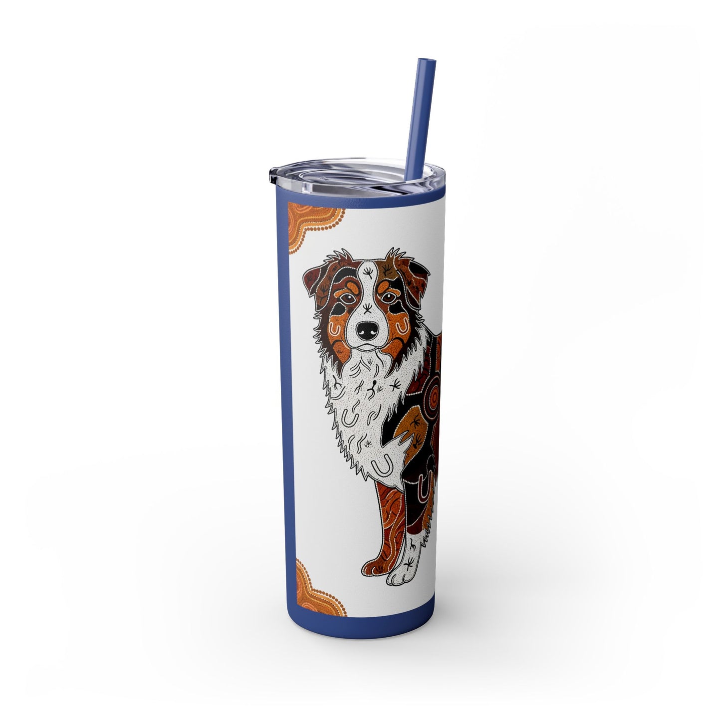 Australian Shepherd Skinny Tumbler with Straw, 20oz