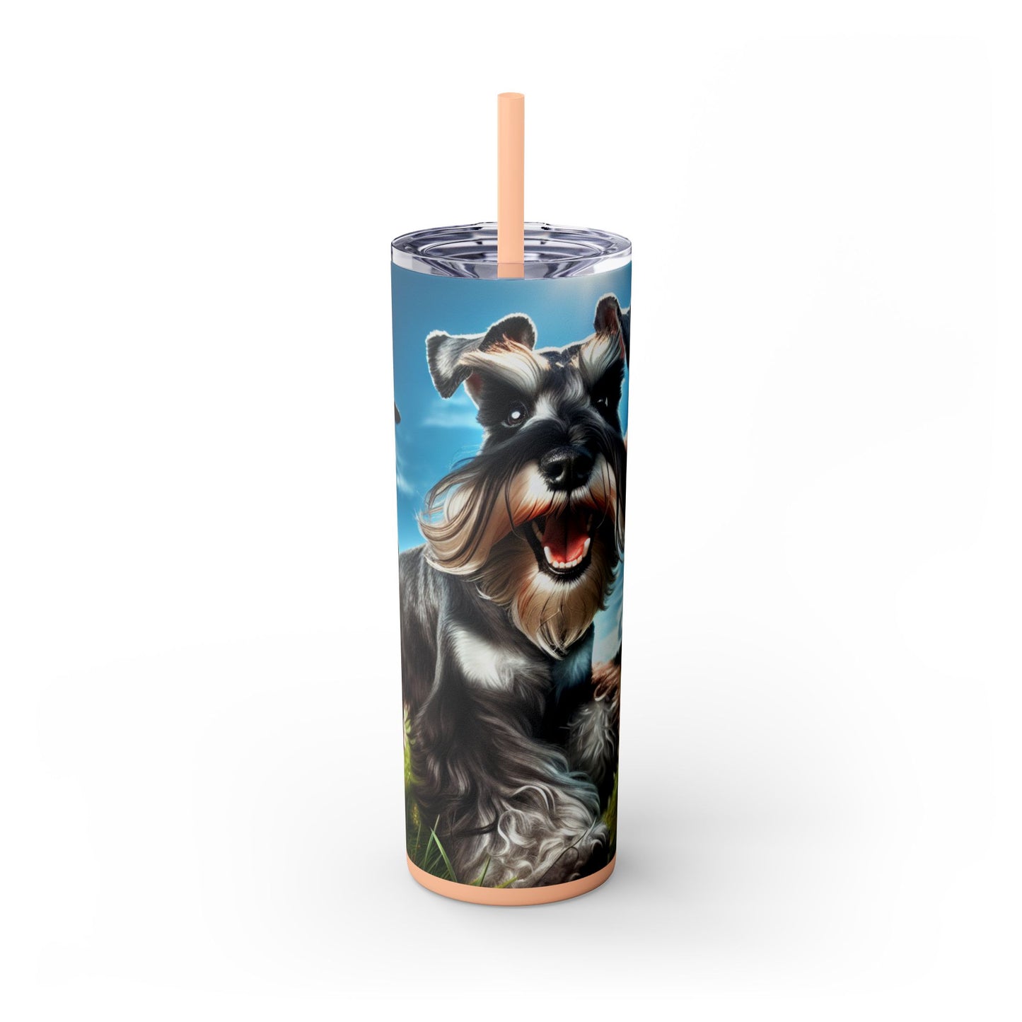 Standard Schnauzer Skinny Tumbler with Straw, 20oz