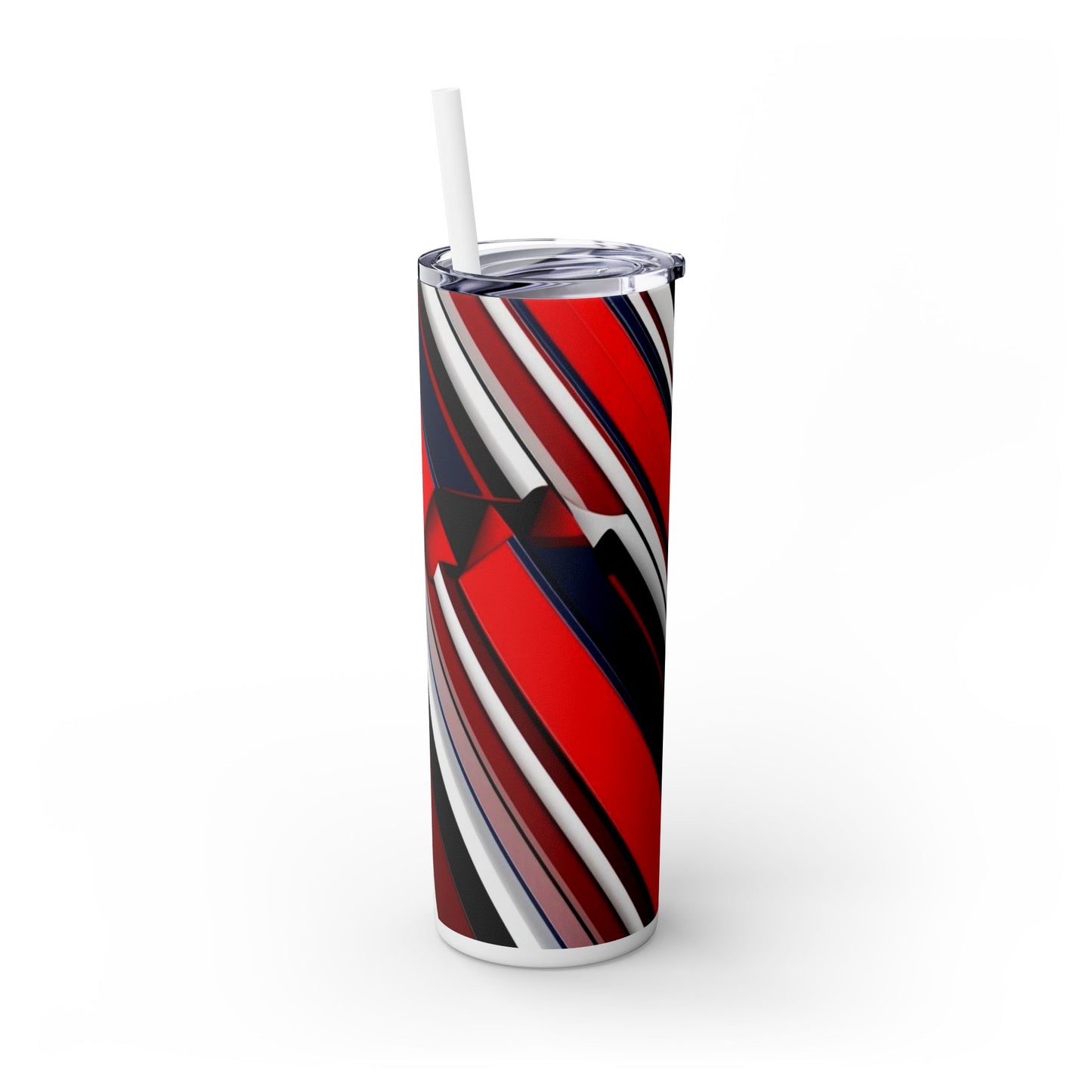 Optical Illusion Skinny Tumbler with Straw, 20oz