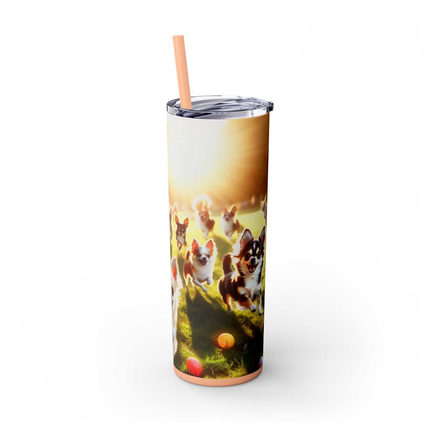 Chihuahua Skinny Tumbler with Straw, 20oz