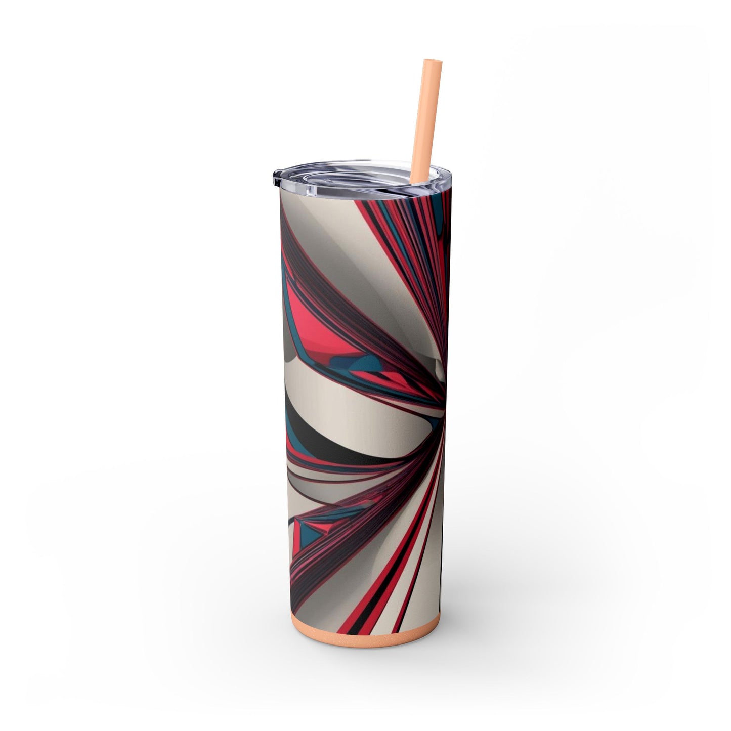Optical Illusion Skinny Tumbler with Straw, 20oz
