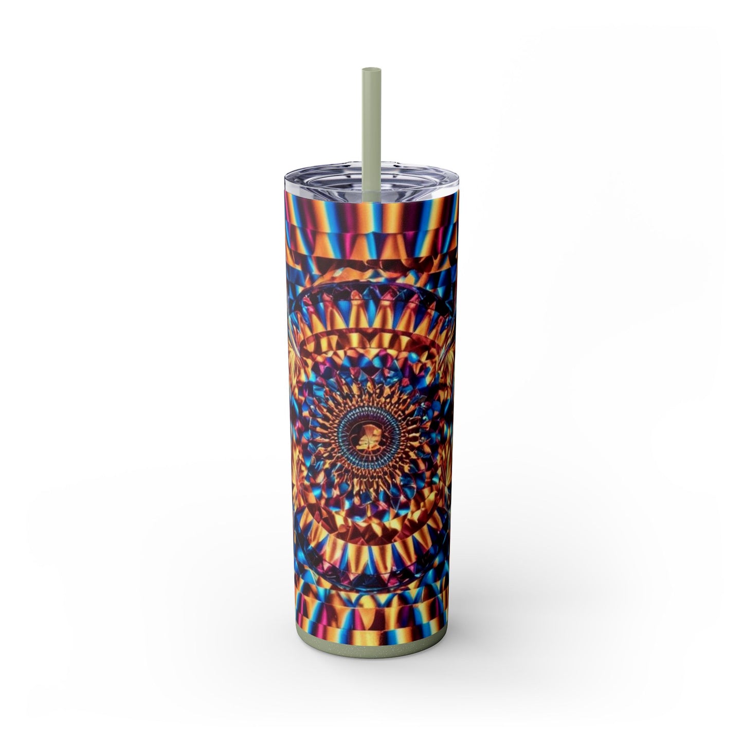 Optical Illusion Skinny Tumbler with Straw, 20oz