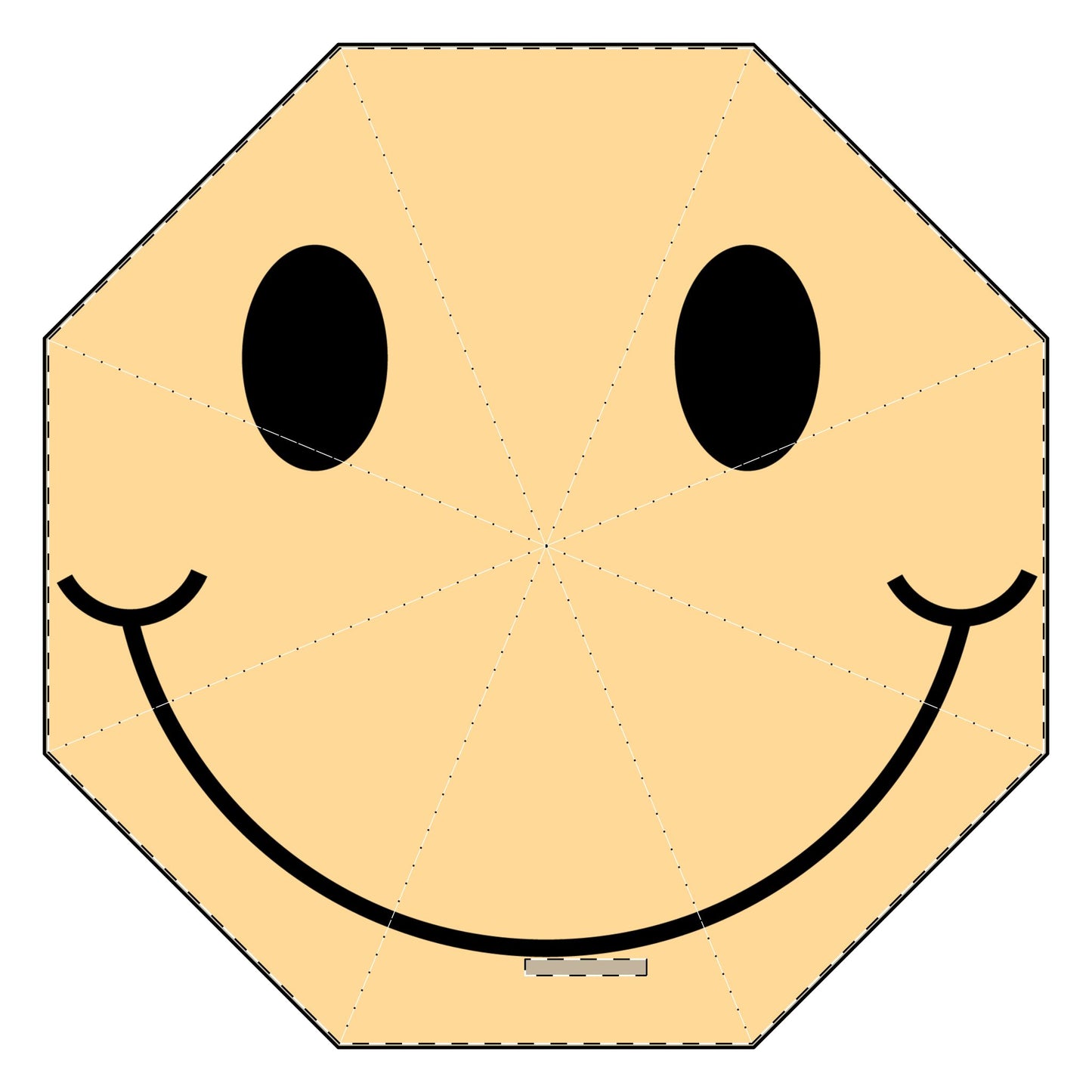 Smiley Face Semi-Automatic Foldable Umbrella