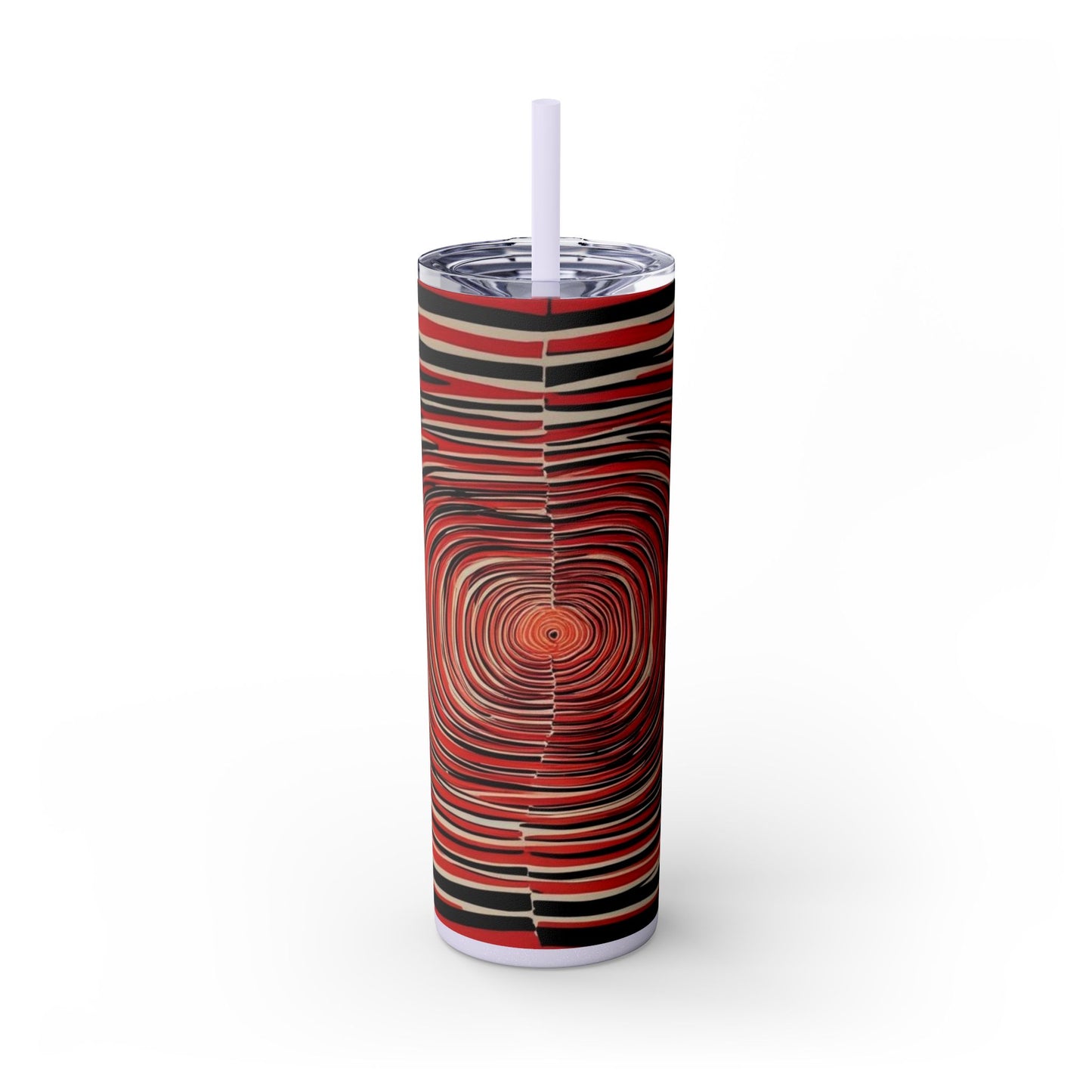 Optical Illusion Skinny Tumbler with Straw, 20oz