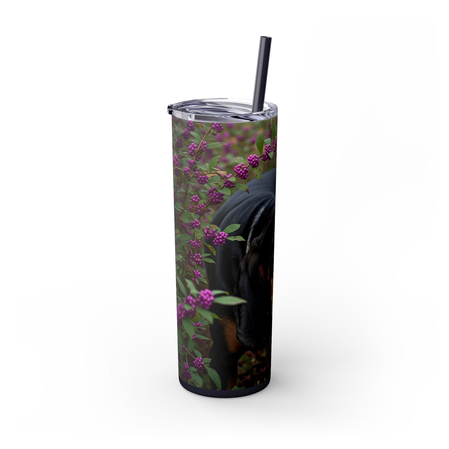 Black and Tan Coonhound Tumbler with Straw, 20oz