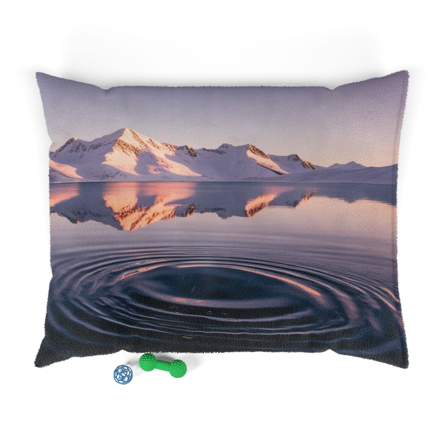 Ripple in a Snowy Mountain Lake Pet Bed