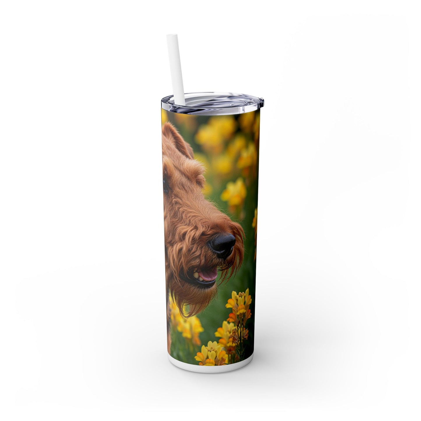 Welsh Terrier Skinny Tumbler with Straw, 20oz