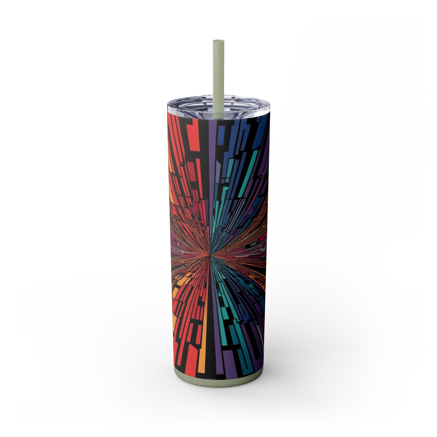 Optical Illusion Skinny Tumbler with Straw, 20oz