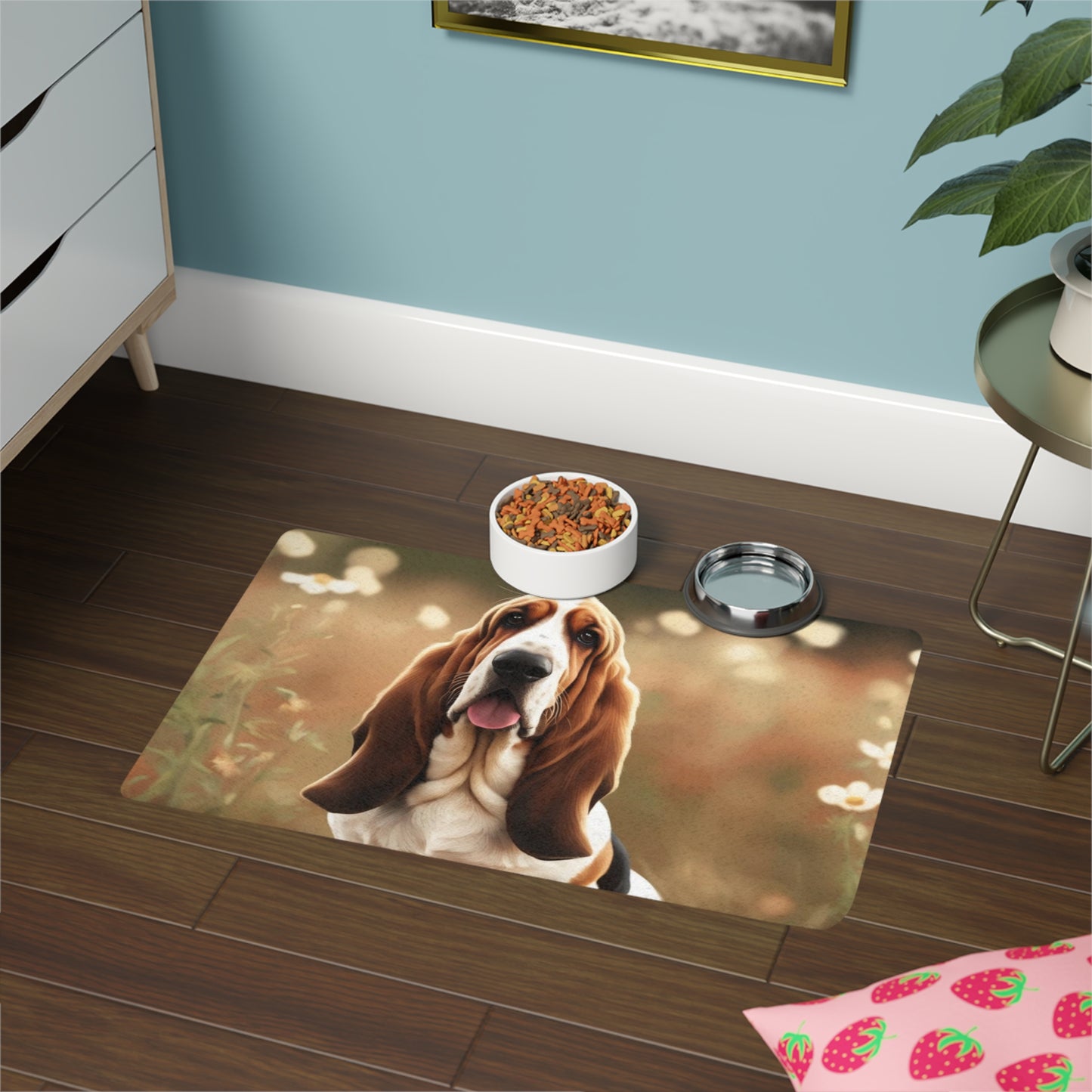 Pet Food Mat (12x18) - Basset Hound