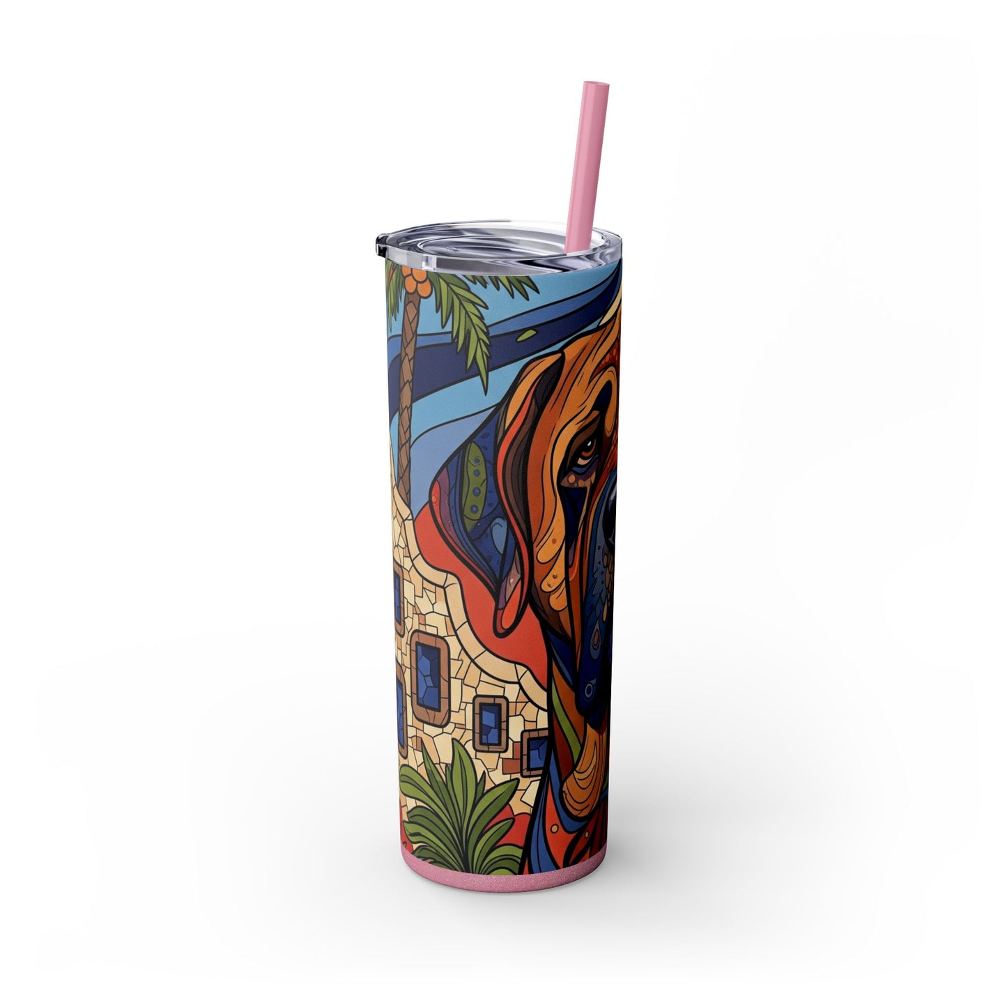Spanish Mastiff Skinny Tumbler with Straw, 20oz