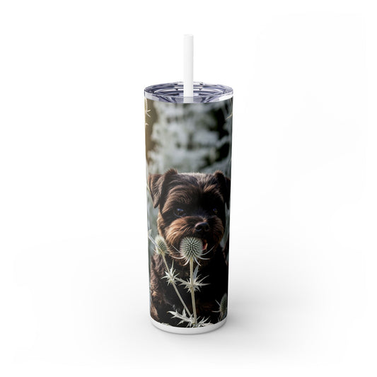 Affenpinscher Skinny Tumbler with Straw, 20oz