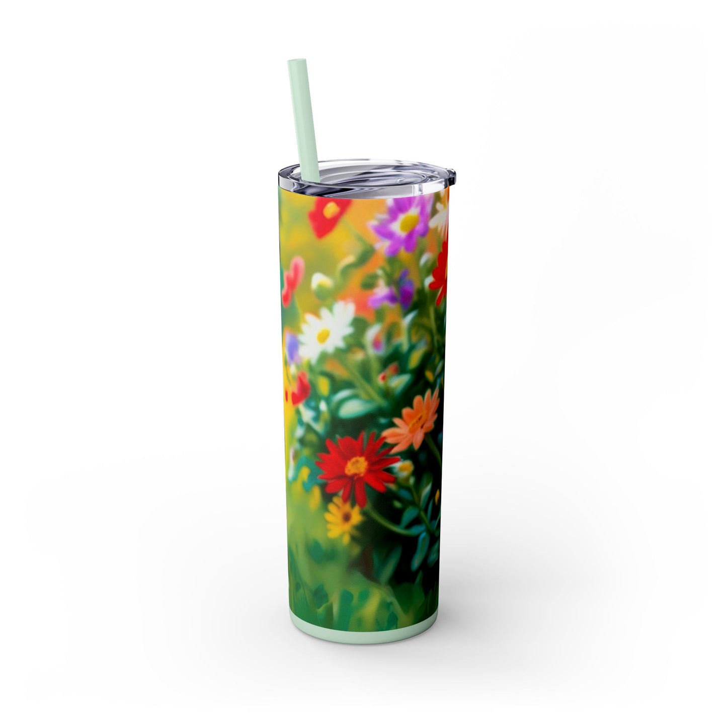 Pug Skinny Tumbler with Straw, 20oz