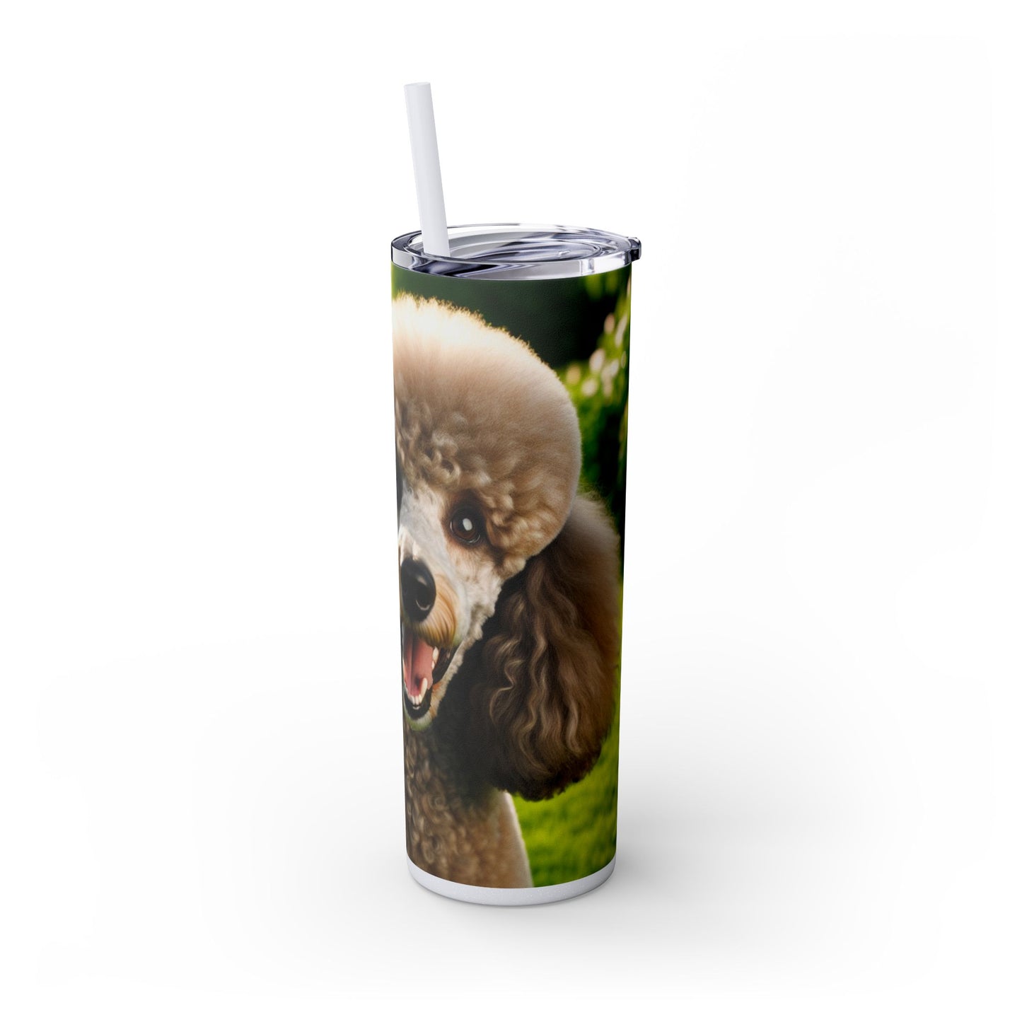 Standard Poodle Skinny Tumbler with Straw, 20oz