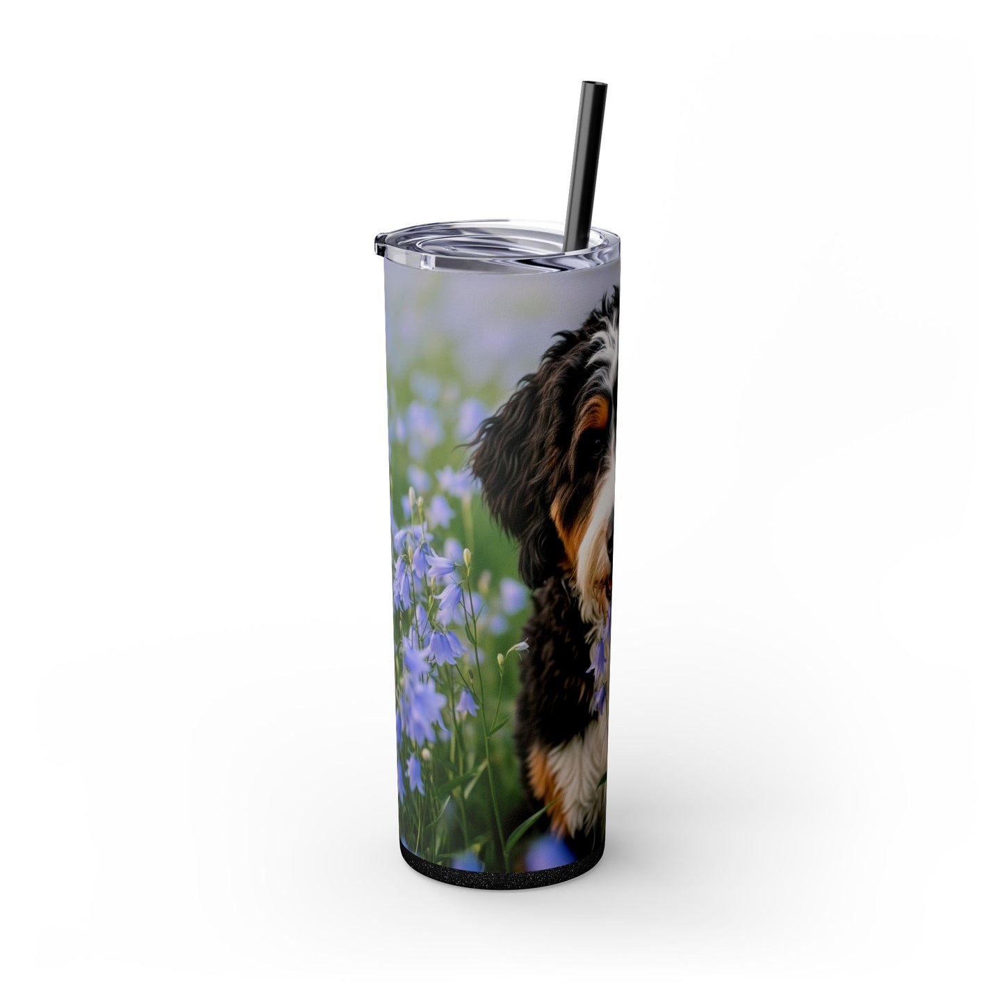Bernedoodle Skinny Tumbler with Straw, 20oz